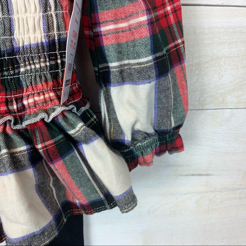 Toddler Girls Holiday Shirt Pants Set Plaid 3T - Picture 5 of 8